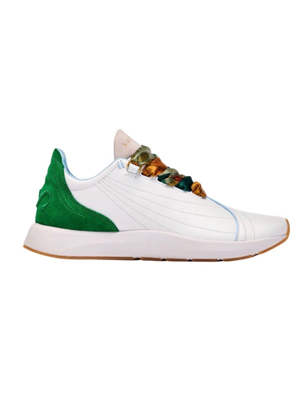 NEW IN BOX SAYSH 2 Leather Sneakers - Women’s 10 - White / Green Ribbon Laces